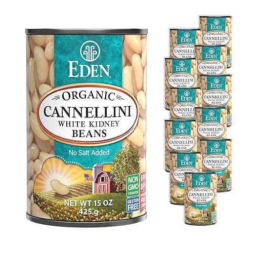 Eden オーガニック カネリーニ 白インゲン豆、食塩無添加、15 オンス缶 (12 個パック) Eden Organic Cannellini White Kidney Beans, No Salt Added, 15-Ounce Cans (Pack of 12)