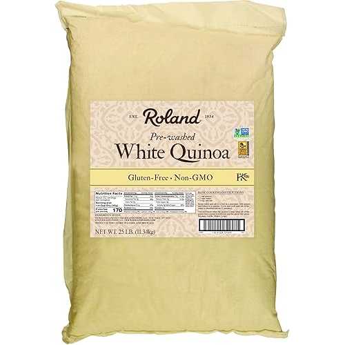 Roland Foods ホワイトキヌア、洗浄済み、特殊輸入食品、25 ポンドバッグ Roland Foods White Quinoa, Pre-washed, Specialty Imported Food, 25 Lb Bag