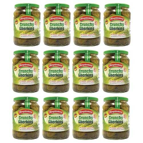 Hengstenberg クランチー ガーキンス、24.3 オンス (12 個パック) Hengstenberg Crunchy Gherkins, 24.3 Ounce (Pack of 12)
