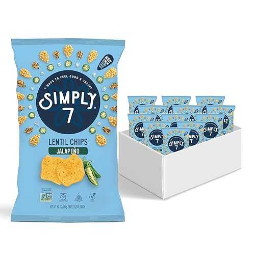 Simply 7 Lentil Chips, Jalapeno, 4-ounce Bags (Pack of 12)|Glomarket