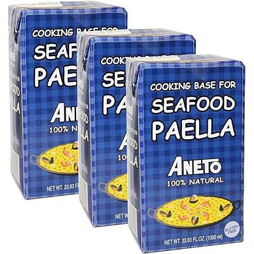 Aneto Seafood Paella Cooking Base Broth, 33.83 Fluid Ounce (3 Pack)