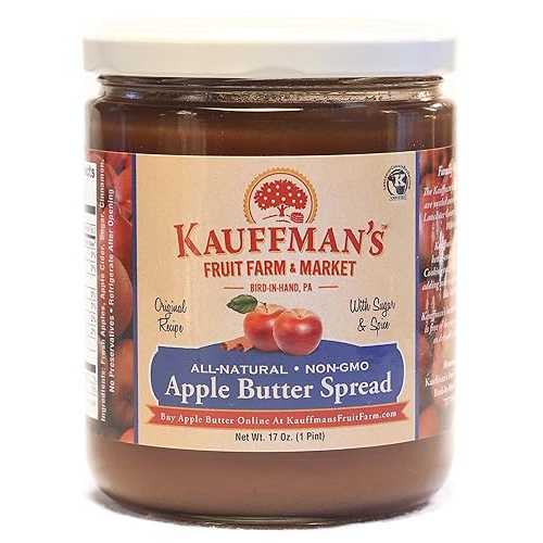 Kauffman's Fruit Farm Homemade Apple Butter Spread, Original, 17 Oz. (Pack of 2)