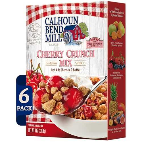 Calhoun Bend Mill Cherry Crunch Mix | Sweet and Crunchy Topping | Perfect for Deep Dish Desserts with Cherries or Your Favorite Fruit | Ideal for Gourmet Baking and Dessert Delights - 8 Oz (Pack of 6)