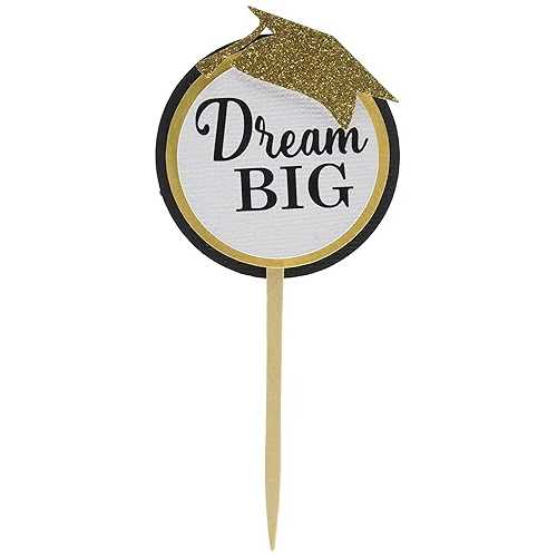 All About Details Graduation Cupcake Toppers (Black & Gold)画像