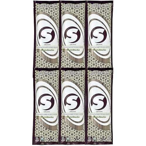 King Soba Noodle Culture Buckwheat & Sweet Potato Pasta Noodles 6-PACK- Organic & Gluten-Free- 52.8oz, 3 paper-tied servings per pack