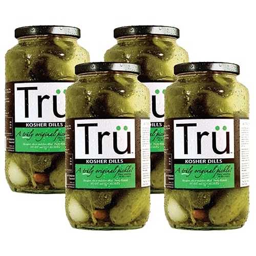 Tr・・ Tru Kosher Dill Pickles ? Pure Natural Pickles with Perfect Balance of Seasonings - No Colors, Oil, Emulsifiers | Kosher & Gluten Free | Classic Original Flavor Since 1900s | 24 Fl Oz (Pack of 4)