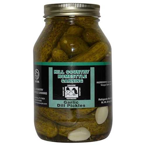 テキサス ヒル カントリー ジャーマン ガーリック ディル ピクルス 32オンス Bluebonnet Creek Farms Texas Hill Country German Garlic Dill Pickles 32oz