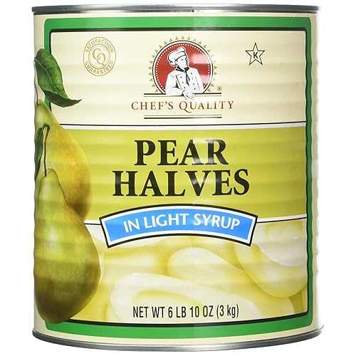 シェフズ品質の洋梨半分ライトシロップ入り、106オンス Chef's Quality Chefs Quality Pear Halves In Light Syrup, 106 Ounce