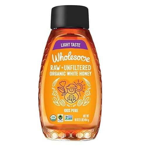 Wholesome Sweeteners 16-Ounce Organic Raw Unfiltered White Honey Bottle, 100% Pure, Fair Trade Certified, Non GMO Project Verified, & Gluten Free Sweetener, 6 Pack｜Glomarket 14,659円