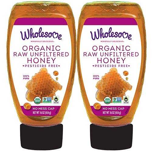 Wholesome Organic Raw Unfiltered Honey, Pesticide Free, Fair Trade, Non GMO & Non Glyphosate, 16 Ounce Squeeze Bottle (Pack of 2), (Packaging May Vary) 7,642円