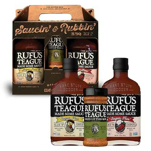 ??? ?? - ??? ?? & ?? ?? - ???? ??? ?? 2? & ??? ? 1? Sugar-Free BBQ Sauces and Dry Rub Gift Set By Rufus Teague, Keto with Natural Sweetener, No Artificial Sweeteners, Gluten-Free, Low｜Glomarket