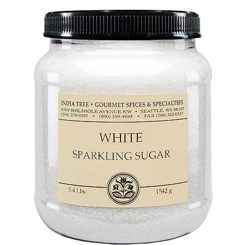 India Tree White Sparkling Sugar, 3.4 lb Canister Large Grain Decorating Sugar for Baking, Beverages & Holiday Treats
