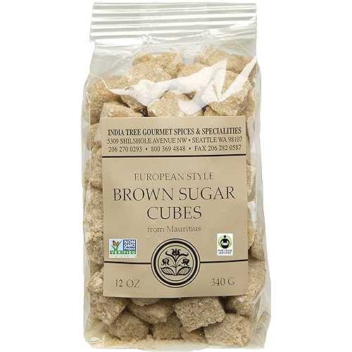 India Tree Demerara Brown Sugar Cubes from Mauritius Fair Trade Vegan NonGMO Gluten Free All-Natural Gourmet Sweetener for Coffee, Tea, and Baking 12 Oz Bag (Pack of 3)