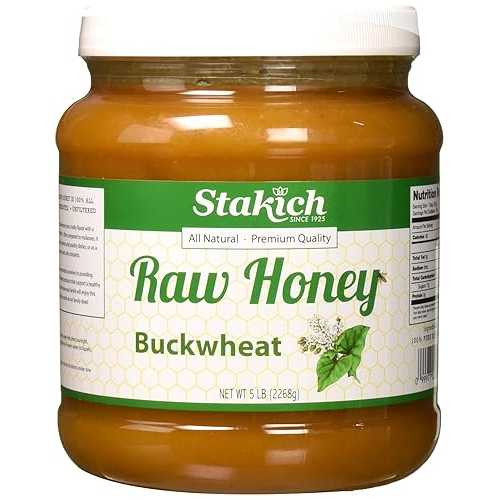 Stakich Buckwheat Raw Honey - Pure, Unprocessed, Unheated, Kosher - 80 oz|Glomarket