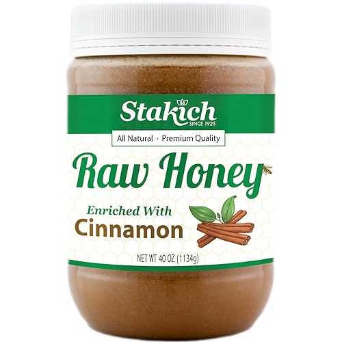 Stakich シナモン強化生蜂蜜 - 純粋、未加工、非加熱 - 40 オンス Stakich Cinnamon Enriched Raw Honey - Pure, Unprocessed, Unheated - 40 Ounce