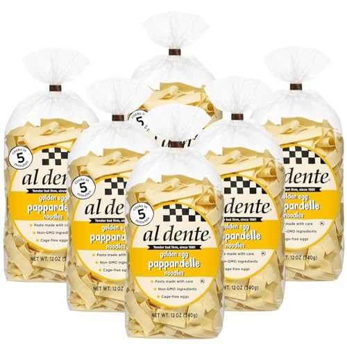 Al Dente Pappardelle ? All-Natural, Hand-Crafted Egg Pasta. Delicious And Versatile - Traditional Pasta Noodles Made With Cage-Free Eggs, And Semolina, 12oz Bags (Pack of 6)