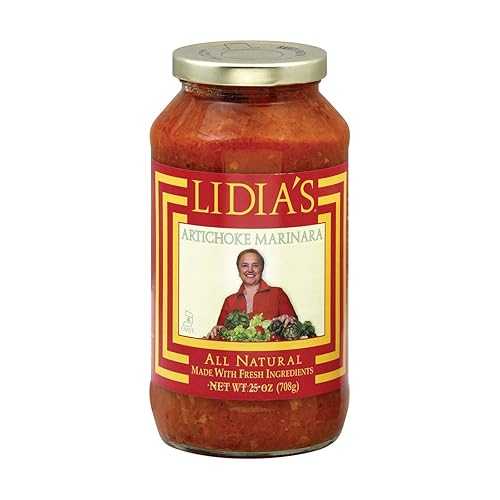 マリナラ アーティチョーク パスタソース 25 オンス (6 個入り) Lidia's Marinara Artichoke Pasta Sauce 25 Ounces (Case of 6)