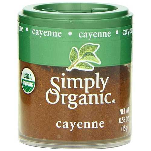 Simply Organic Cayenne Ground, Certified Organic, Kosher, Mini Spices | 0.53 Ounce (Pack of 6)
