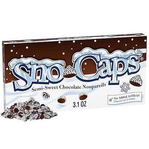 Sno-Caps, Semi-Sweet Chocolate Nonpareils, Movie Theater Candy Box, 3.1 oz each, Bulk 15 Pack