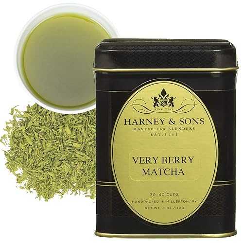 Harney & Sons Very Berry Matcha Tea | Berry Flavored, 4 oz Tin