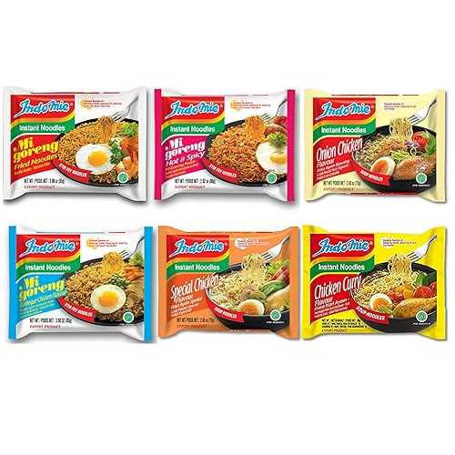 Indomie Variety Pack - 6 Flavors in 1 Case (30 Bags)