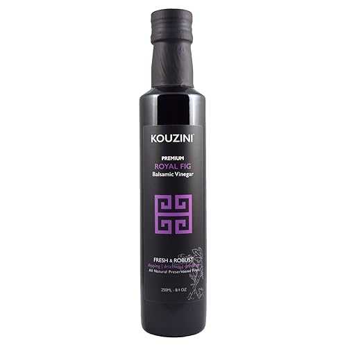 Kouzini Ultra Premium Royal Fig Balsamic Vinegar, Aged Balsamic Vinegars from Modena, Italy, Premium, Smooth & Full-Bodied Flavor, 250ml Bottle