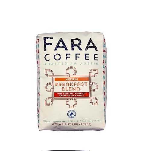 ファラ コーヒー、全豆 (ブレックファスト ブレンド、(ミディアム)、2.2 ポンド) Fara Coffee, Whole Bean (Breakfast Blend, (Medium), 2.2 Lb)