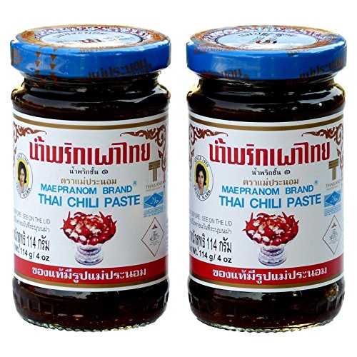 Mae Pranom タイチリペースト ナムプリクパオ 4 オンス (2 個パック) MAEPRANOM BRAND Mae Pranom Thai Chili Paste Nam Prik Pao 4 Ounce (Pack of 2)