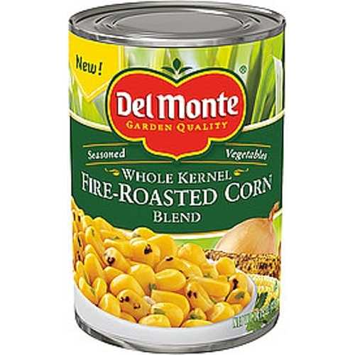 Del Monte, Seasoned Vegetables, Whole Kernel Fire-Roasted Corn Blend, 14.5oz Can (Pack of 6)