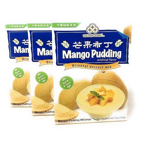 Golden Coins Brand マンゴー プディング オリエンタル デザート ミックス、4.5 オンス (3パック) Golden Coins Brand Mango Pudding Oriental Dessert Mix, 4.5oz. (3 Packs)