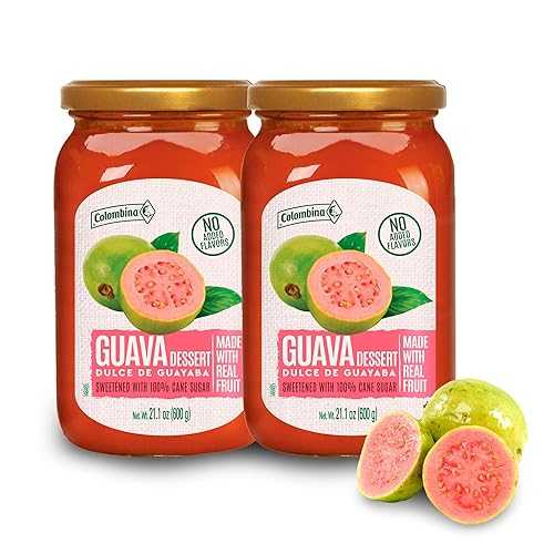 Colombina Guava Dessert Fruit Spread, Exotic Tropical Guava Jelly and Guava Paste Made from Real Fruit, 21.1oz (2 Jars)