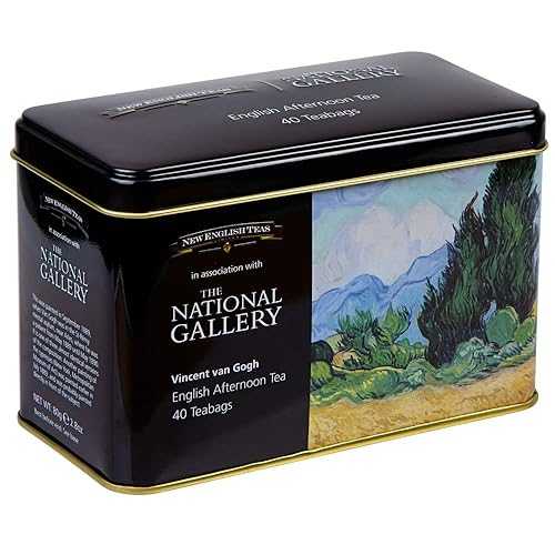 New English Teas The National Gallery Van Gogh Wheatfield Tea Tin with 40 English Afternoon Teabags