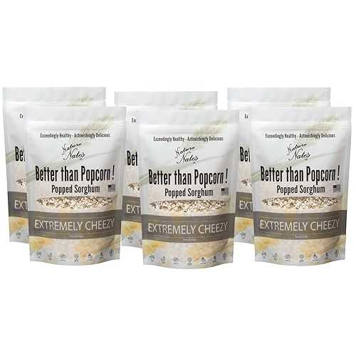 Nature Nate's LLC Nature Nate's Popped Sorghum, Extremely Cheezy - Keto & Gluten Free, Healthy Snacks, Better Than Popcorn, Made in USA - 5 Ounce (Pack of 6)