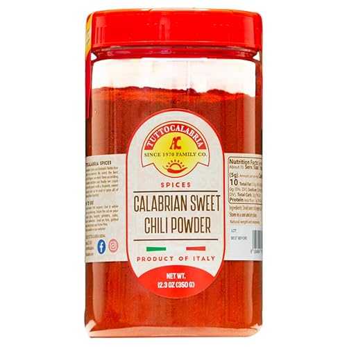 TUTTOCALABRIA Calabrian Chili Powder, Sweet & MILD, Shaker, 350 gm (12.3 oz) All Natural, Non-GMO, Product of Italy