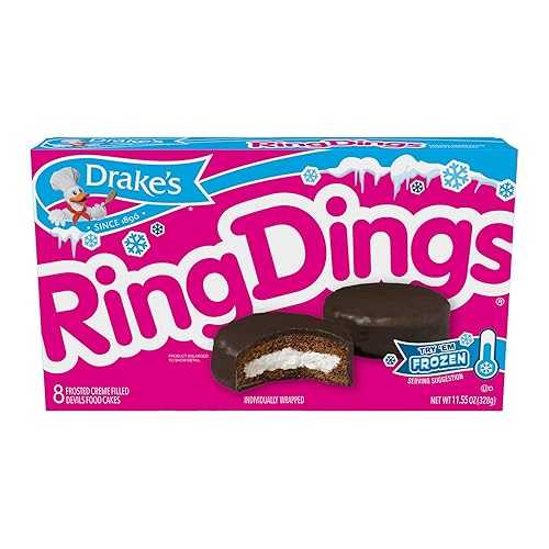 Drake's Ring Dings、個別包装されたリング型のデビルズフードケーキ 40 個、(5 個パック) Drake's Ring Dings, 40 Individually Wrapped Ring-Shaped Devils Food Cakes, (Pack of 5)