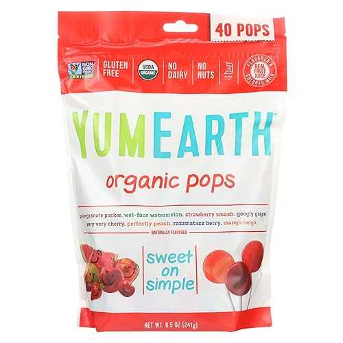 YumEarth Organic Lollipops, 8.5 Ounce Bag ( Packaging May Vary ) (Pack of 12)