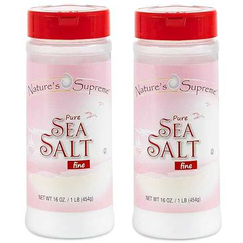 ネイチャーズ スプリーム ファイン シー ソルト 16オンス (2個パック) Nature's Supreme Fine Sea Salt 16oz (Pack of 2 )