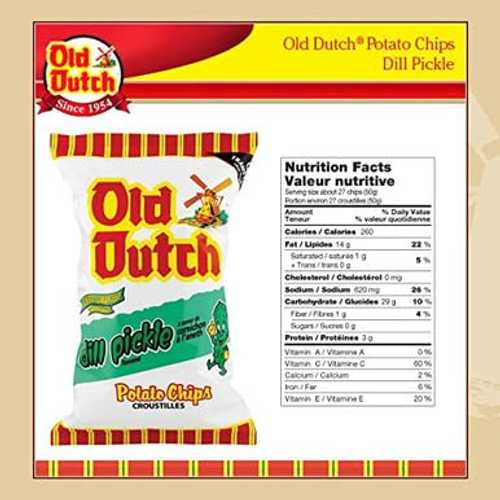 Old Dutch Foods Old Dutch Dill Pickle Chips 2 Large Bags (Imported From Canada)