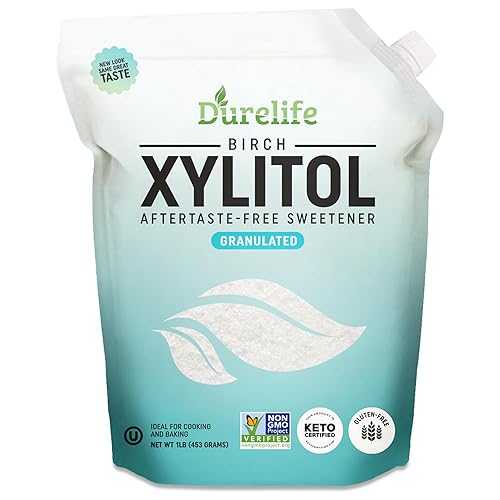 DureLife XYLITOL Sugar Substitute 1 LB (16 OZ) Made From 100% Pure Birch Xylitol NON GMO - Gluten Free - Kosher, Sugar alternative,画像