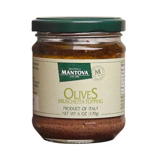 マントヴァ オリーブ ブルスケッタ トッピング、6 オンス (6 個パック) Mantova Olives Bruschetta Topping, 6 Ounce (Pack of 6)