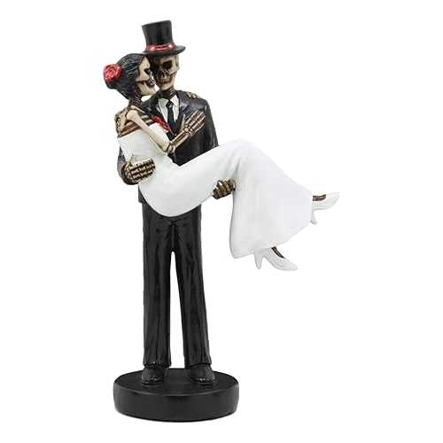 Ebros Love Never Dies カップル 結婚式 新郎 運ぶ花嫁 スケルトン ケーキトッパー 永遠のキスの置物 装飾像 Ebros Gift Ebros Love Never Dies Couple Wedding Groom Carrying Bride Skeleton Cake Topper The Eternal Kiss Figurine Decor