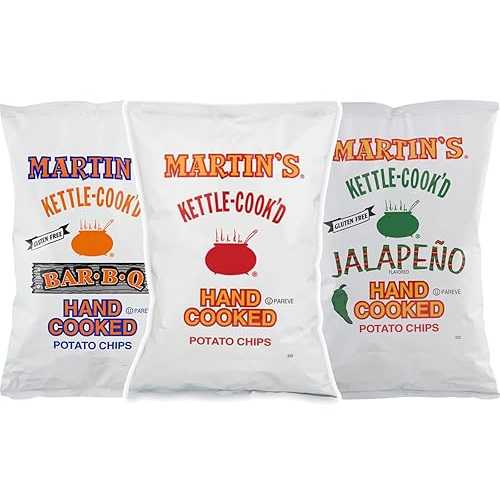 Martin's Potato Chips Martin's Kettle-Cook'd Original, BBQ & Jalapeno Potato Chips Variety 3-Pack- 8 oz. Bags