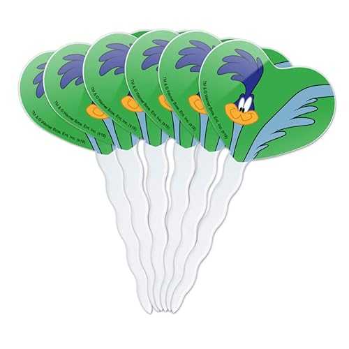 GRAPHICS & MORE Looney Tunes Road Runner Heart Love Cupcake Picks Toppers Decoration Set of 6画像