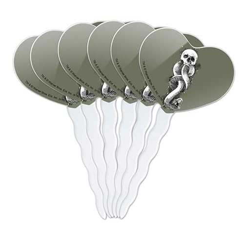 GRAPHICS & MORE Harry Potter The Dark Mark Heart Love Cupcake Picks Toppers Decoration Set of 6画像