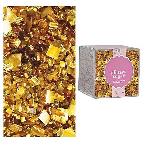Bakery Bling Expensive Taste Blinged-Out Glittery Sugar - Metallic Gold Sugar Sprinkles with Extra Large Gold Edible Glitters for Dessert Toppings, Drinks, Baking, & More, 3 oz.画像