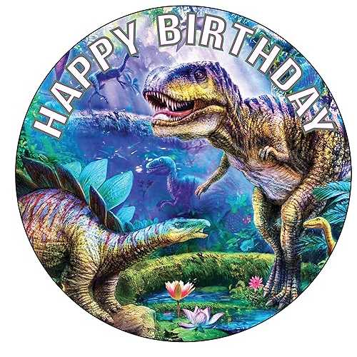 7.5インチの食用ケーキトッパー ? 恐竜の新しいテーマの誕生日パーティーコレクションの食用ケーキデコレーション HAPPY CHOICES 7.5 Inch Edible Cake Toppers ? Dinosaur New Themed Birthday Party Collection of Edible Cake Decorations