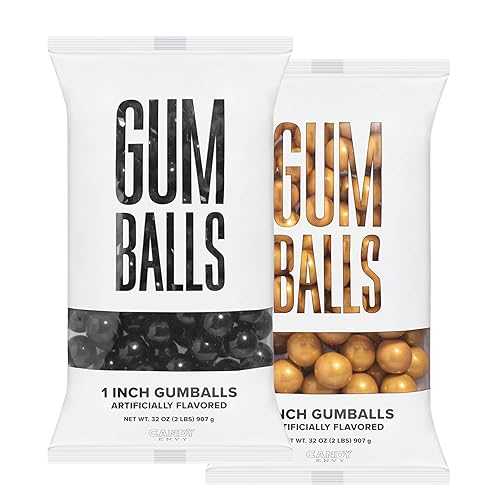 Candy Envy - Black and Gold 2 Pack Combo 1 Inch Gumballs - Approx. 113 Gumballs Per Bag - North American Made & Kosher Certified
