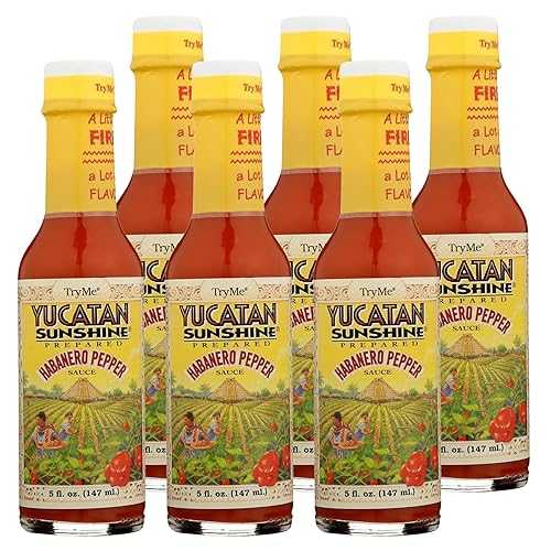 Try Me Yucatan Sunshine Habanero Pepper Sauce, 5 Ounce Bottle (Pack of 6)