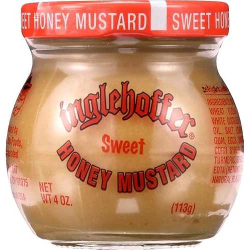 Inglehoffer マスタード、スイートハニー、4 オンス瓶 (12 個パック) Inglehoffer Mustard, Sweet Honey, 4-Ounce Jars (Pack of 12)