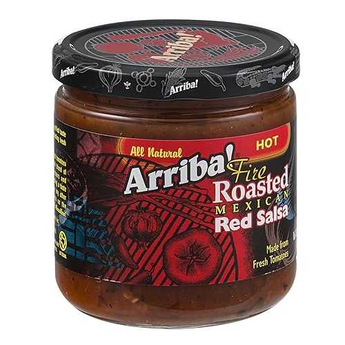 アリバ！ホットレッドサルサ、16オンスグラス（6個パック） Arriba! Hot Red Salsa, 16-Ounce Glass (Pack of 6)